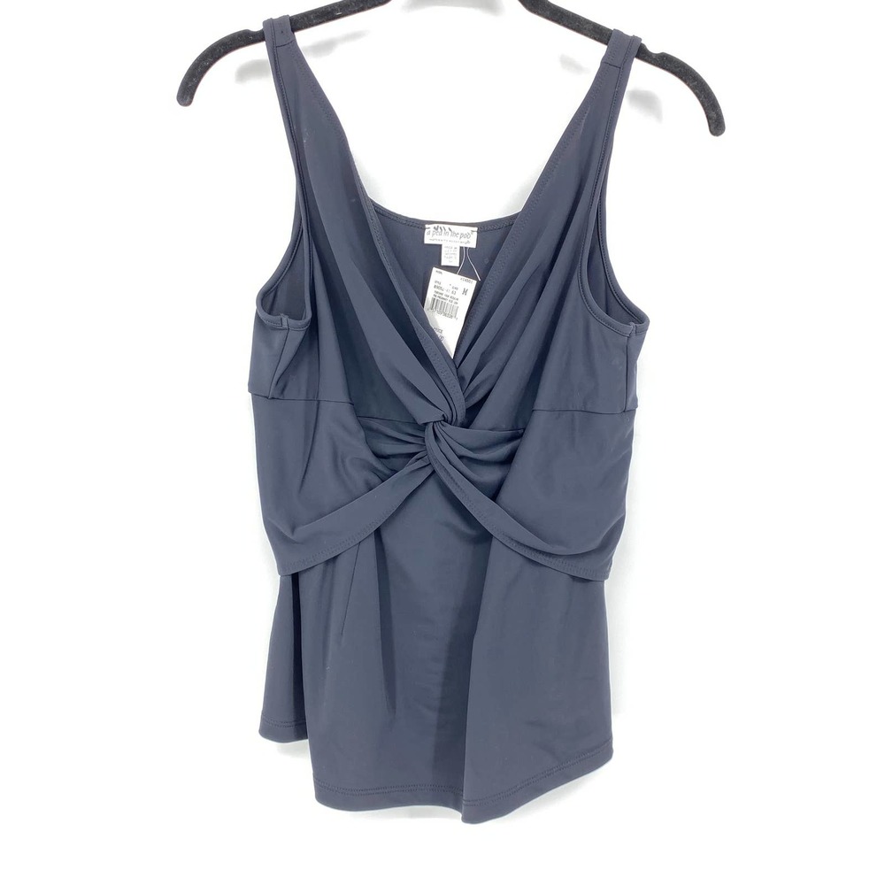 A Pea in The Pod Black Tankini Swim Knot Top